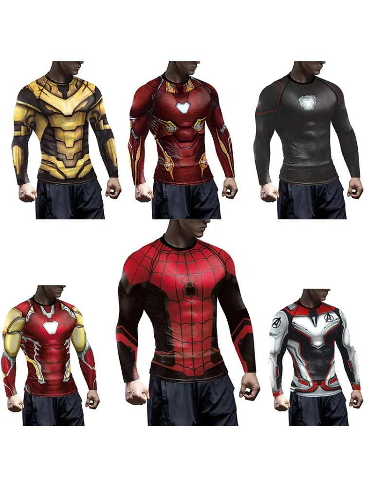 

Cosplay T-Shirt Comics Halloween Costume Quick Drying Long Sleeves Shirt Gym Fitness Tee Graphic Novelty Top Superhero Men 2025