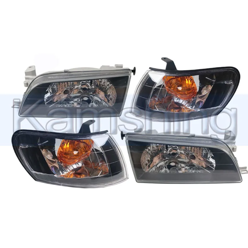 Kamshing 4PC Front Bumper Head Light Lamp For Toyota Corolla AE100 E100 AE101 1992-1995 Headlight Front Turn Corner Light Lamp