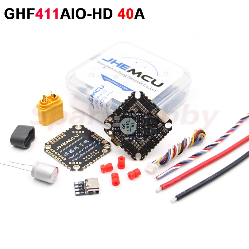 JHEMCU GHF411AIO HD 42688-P F4 AIO Flight Controller 4 in1 40A BLheli_S 3~6S Lipo Brushless ESC For Toothpick Drones FPV Racing