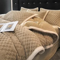 High gram weight new jacquard tafu fleece quilt cover blanket big bag, wide edge four-piece set
