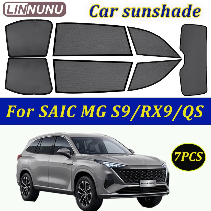

Магнитная солнцезащитная шторка LINNUNU для SAIC MG S9 RX9 QS 2023-2026, сетчатая шторка на боковое окно, аксессуары для защиты от УФ-излучения в салоне летом