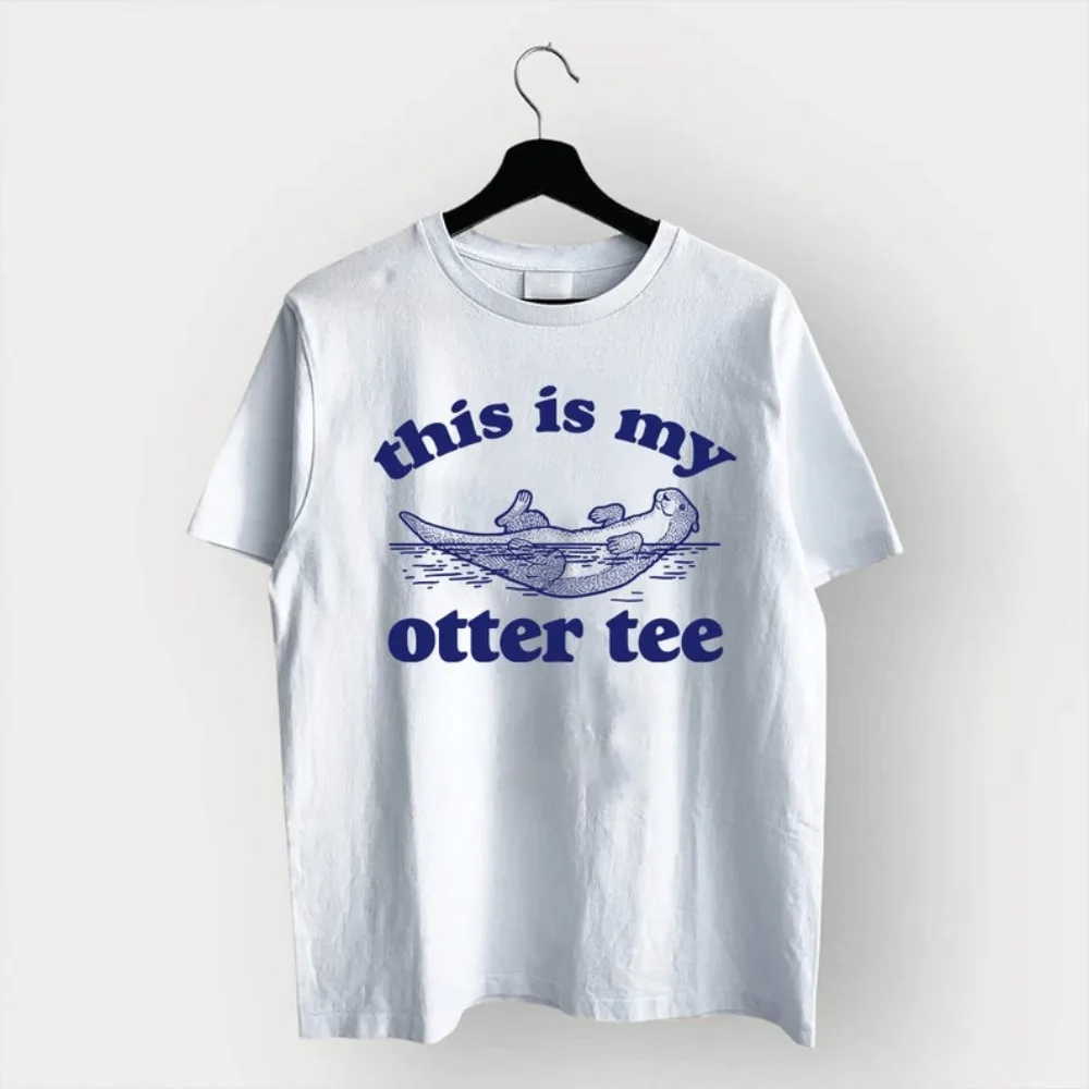 This Is My Otter Tee Vintage Otter Graphic Cotton T Shirt Funny Nature Tees Retro 90s Graphic Shirt Relaxed Unisex Adult T-Shirt