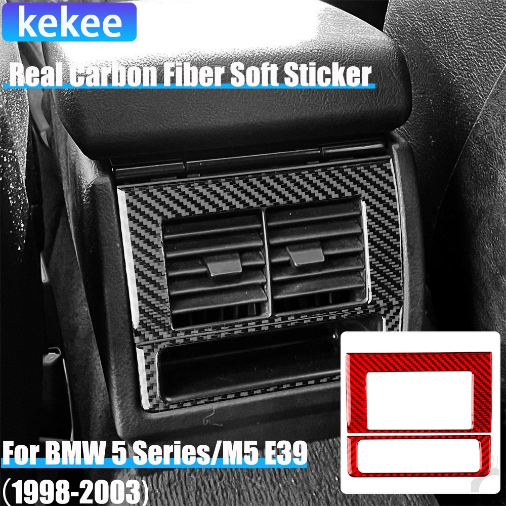 

Real Carbon Fiber Car Accessories Rear Air Vent Panel Cover Soft Sticker For BMW 5 Series/M5 E39 1998 1999 2000 2001 2002 2003