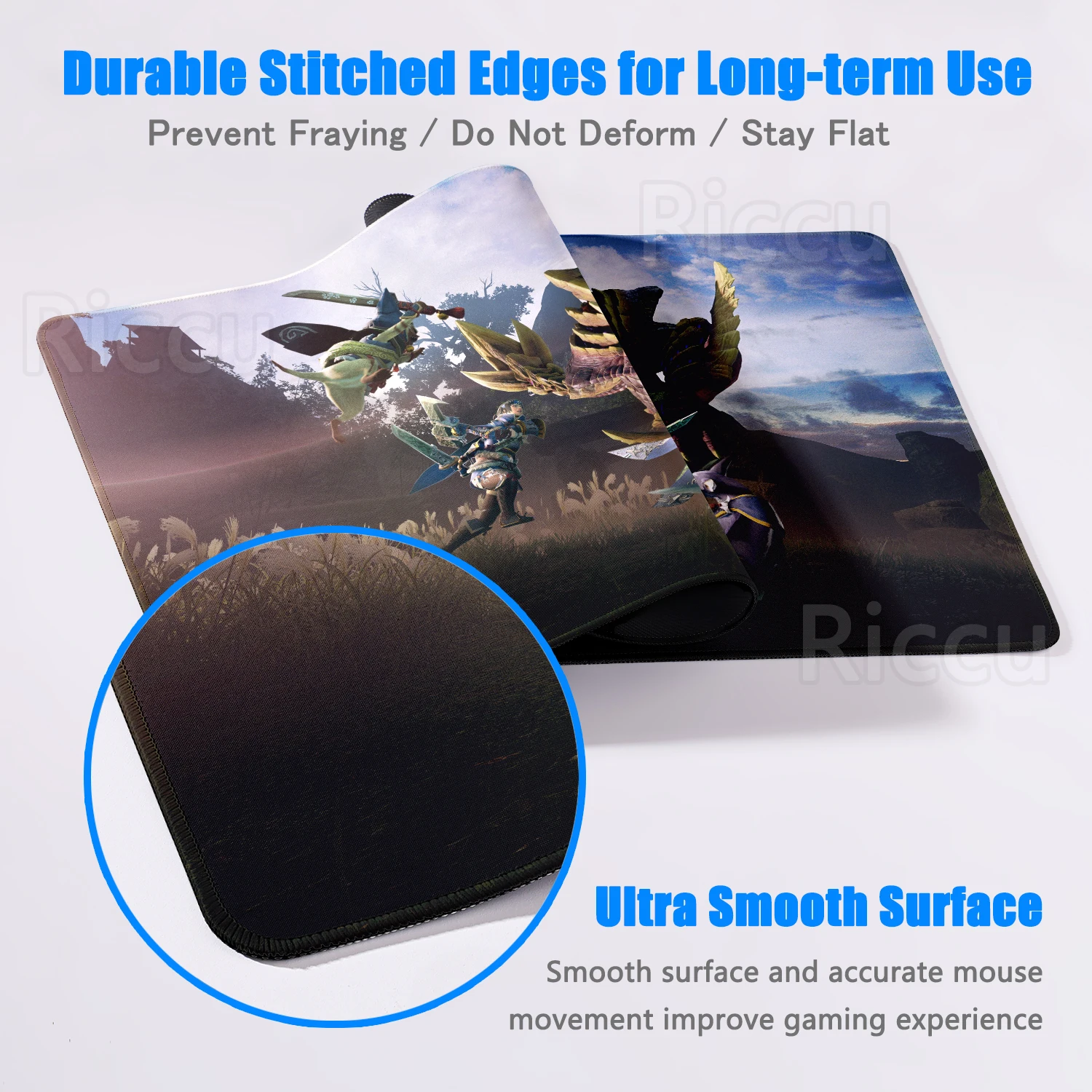 Big Mouse Pad Monster Hunter Rise Gaming Accessories Computer Keyboard Carpet Large Office Kawaii Desk Mats Pc Gaming Mouse pad