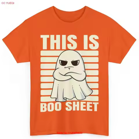 Ghost Boo Sheet Funny Halloween Costume Creepy Cotton T Shirt vintage Washed Comfortable graphic Versatile Stretched Slightly