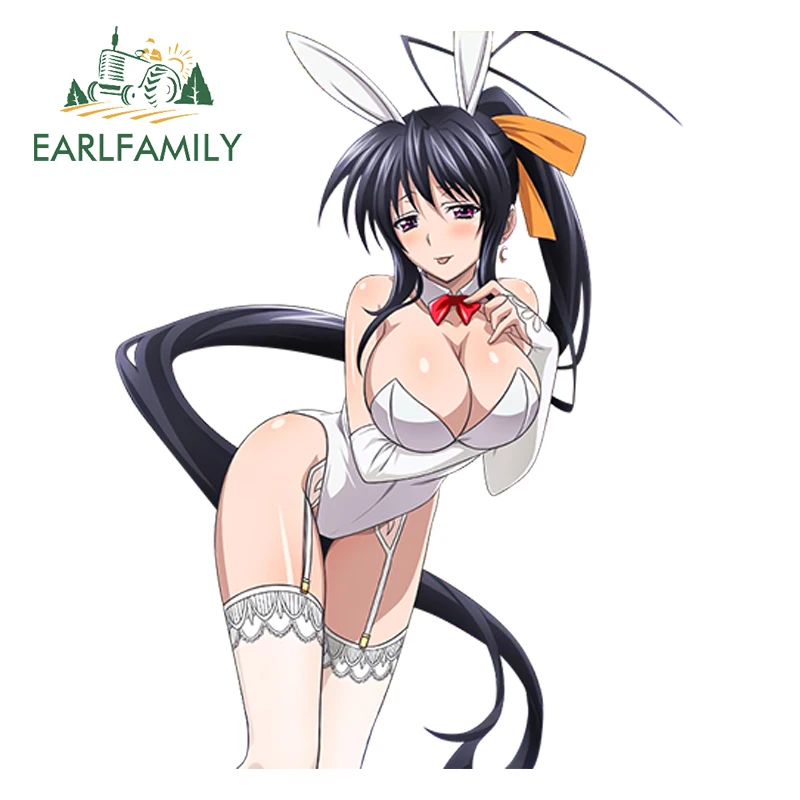 

EARLFAMILY 13см X 10см Аниме-наклейка с сексуальной девочкой-кроликом Химэдзима Акено, виниловая наклейка для автомобиля, фургона, окна, ноутбука, холодильника