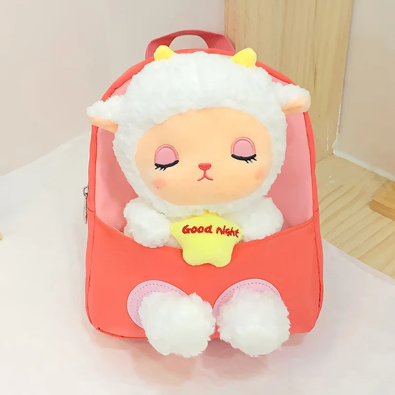 New Cartoon Sheep kid\'s backpack Lightweight Children backpck Independent Plush Bag Backpack girl Small Kindergarten school bags