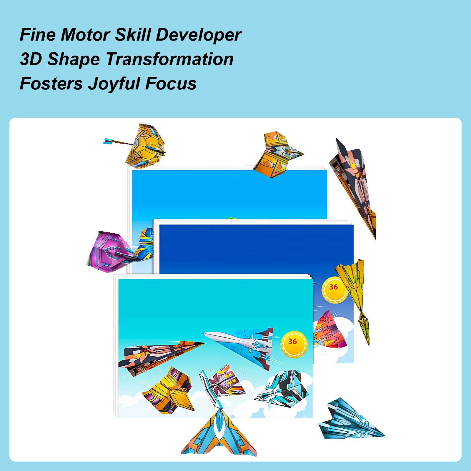 Paper Airplane Book 108 Sheet Airplane Crafts Paper For Kids Educational Toys Craft Supplies For Boys Girls Birthday Toddler