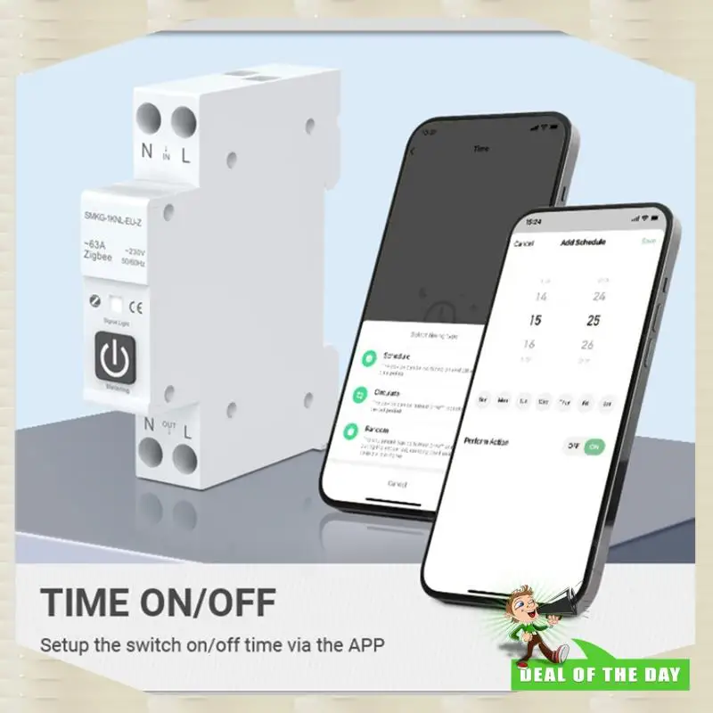 24-Hour Delivery TUYA 63A 1P+N Zigbee Smart Circuit Breaker With Metering Smart Home Wireless Remote Control Smart Life Alexa Ho