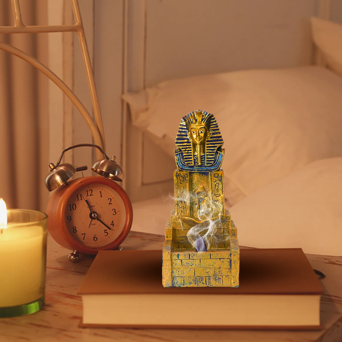 

1Pcs Egyptian Statue Resin Backflow Incense Burner Aroma Therapy Censer Solid Craft Room Decoration Incense Burner Egypt