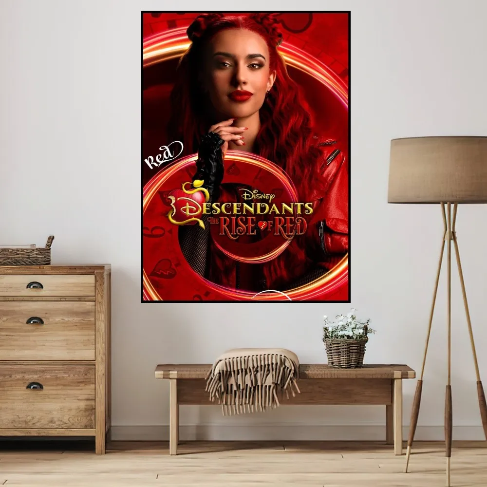 MINISO D-Descendants The Rise of Red P Poster Small Prints Room Wall Sticker Wall Painting Bedroom Living Office