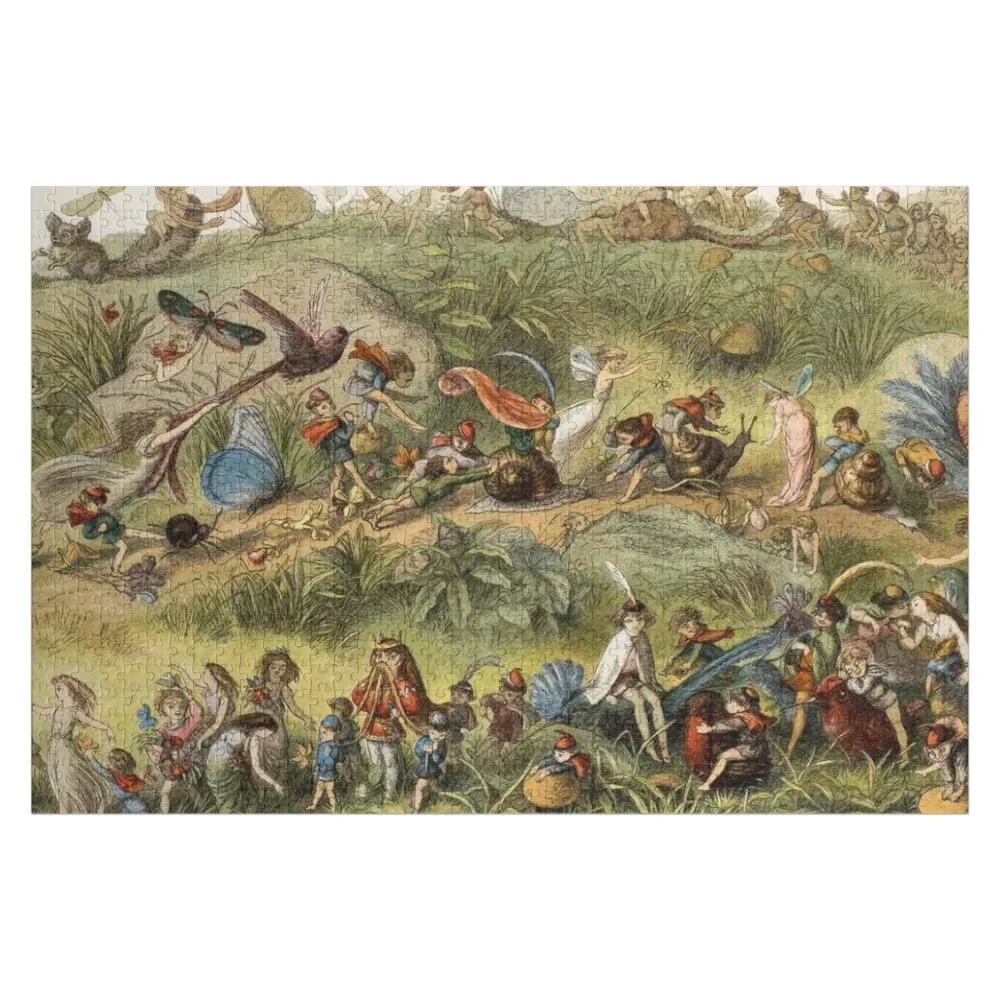 imps, pixies and gnomes in the forest Jigsaw Puzzle Custom Name Wood Woods For Adults Puzzle