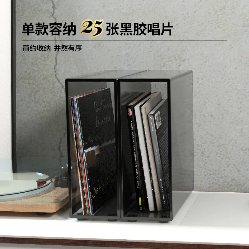 Fotografia 5: Suporte de acrílico para discos de vinil, suporte para armazenamento de livros.