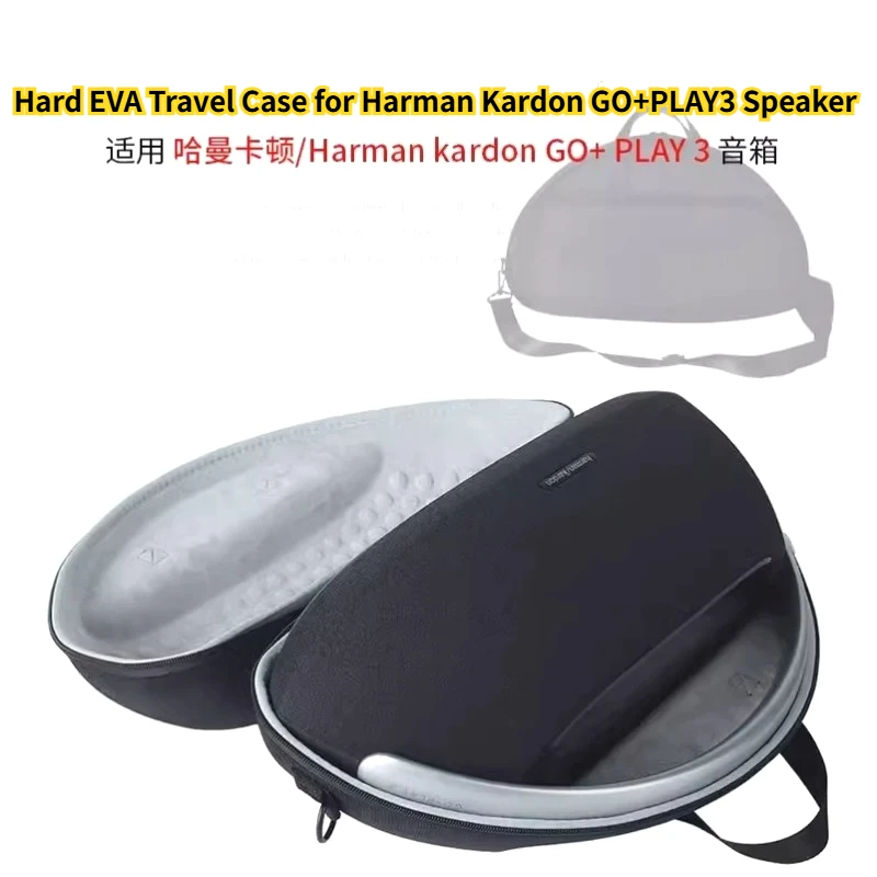 New Hard EVA Travel Case for Harman Kardon GO+PLAY3 Speaker with Adjustable Shoulder Strap - Protective Carrying Storage Bag