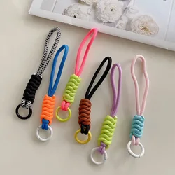 Outdoor Braided Rope Keychain Multicolored Wove Mobile Phone Lanyard For Men Backpack Pendant Anti-lost Traveling Key Ring