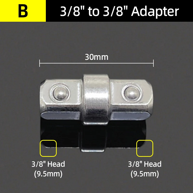 Steckschlüssel-Adapter-Reduziersatz 3/8 auf 1/2 3/8 1/4 1/2 auf 1/2 Schlagschrauber-Ratschenschlüssel-Steckschlüssel-Adapter Reparatur-Handwerkzeug – Detail 3