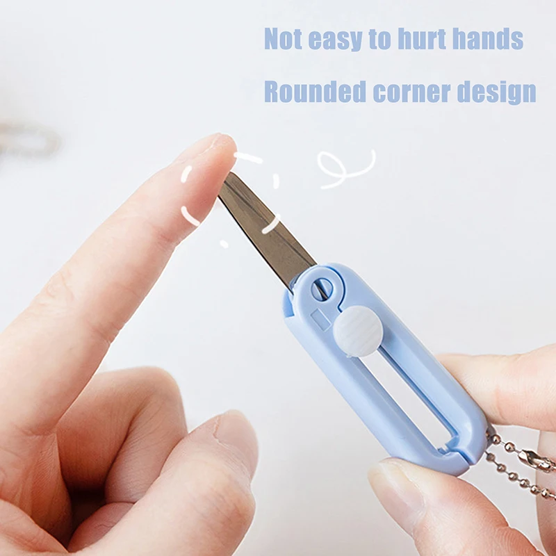 Creative Mini Portable Scissor Pendant Morandi Retractable Folding Simple Paper-Cutting Art Tools Office School Supplies