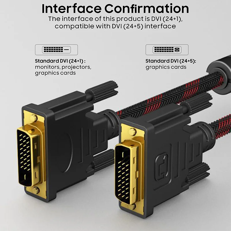 Кабель DVI-DVI DVI-D 24+1 «папа-папа» Кабель для проектора компьютерного монитора Видео ТВ-монитор Компьютерный кабель для передачи данных HD DVI D 1,5 м