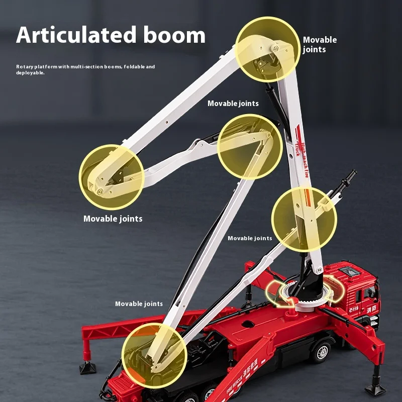 Diecast Alloy 1/50 Scale Cement Pump Truck Model Pull Back Sound Light Toy Construction Vehicle Cement Pouring Truck Vehicle