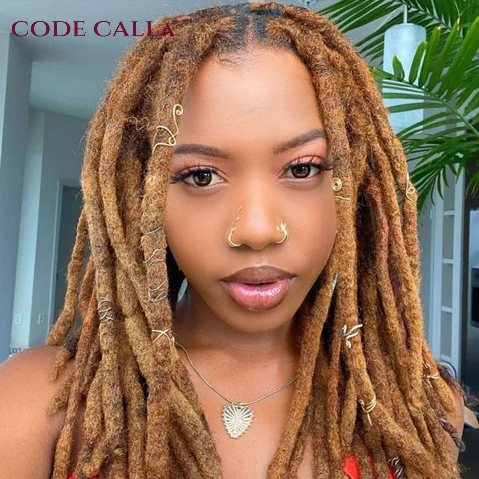 Dreadlocks genuínos cabelo humano artesanal cor pura perucas reggae crochê extensão tranças de cabelo para preto feminino ou homem ou crianças