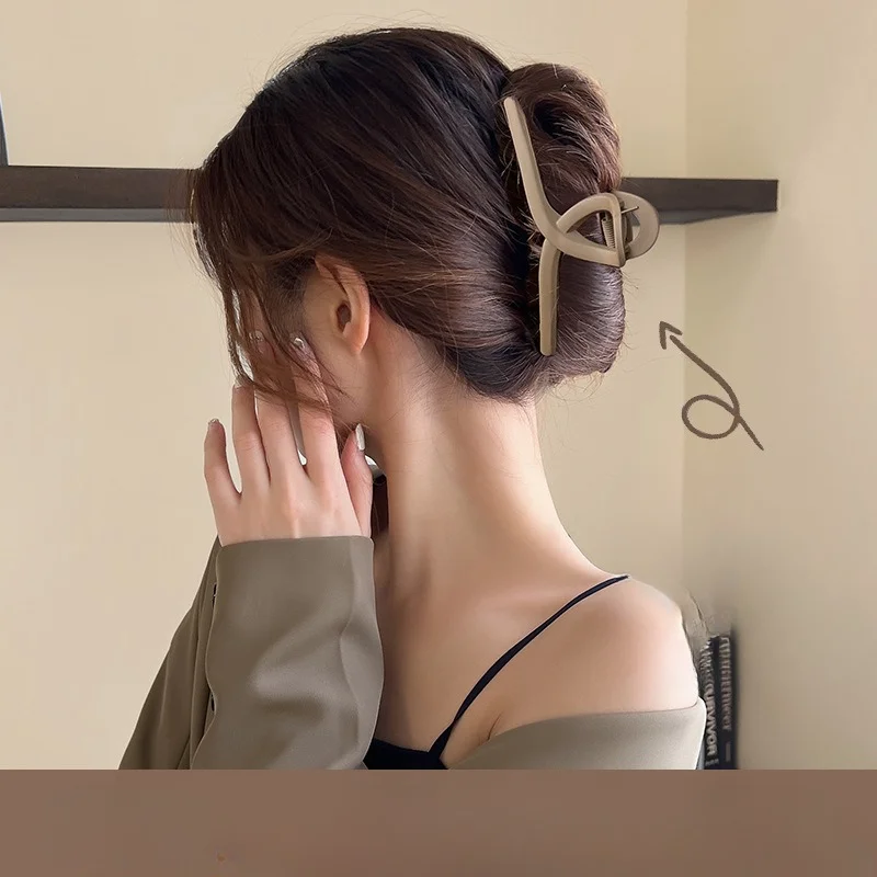 Pinza de pelo esmerilada grande para mujer, empuñaduras de pelo elegantes, moda francesa, pinzas cruzadas para niñas, accesorios Coreanos