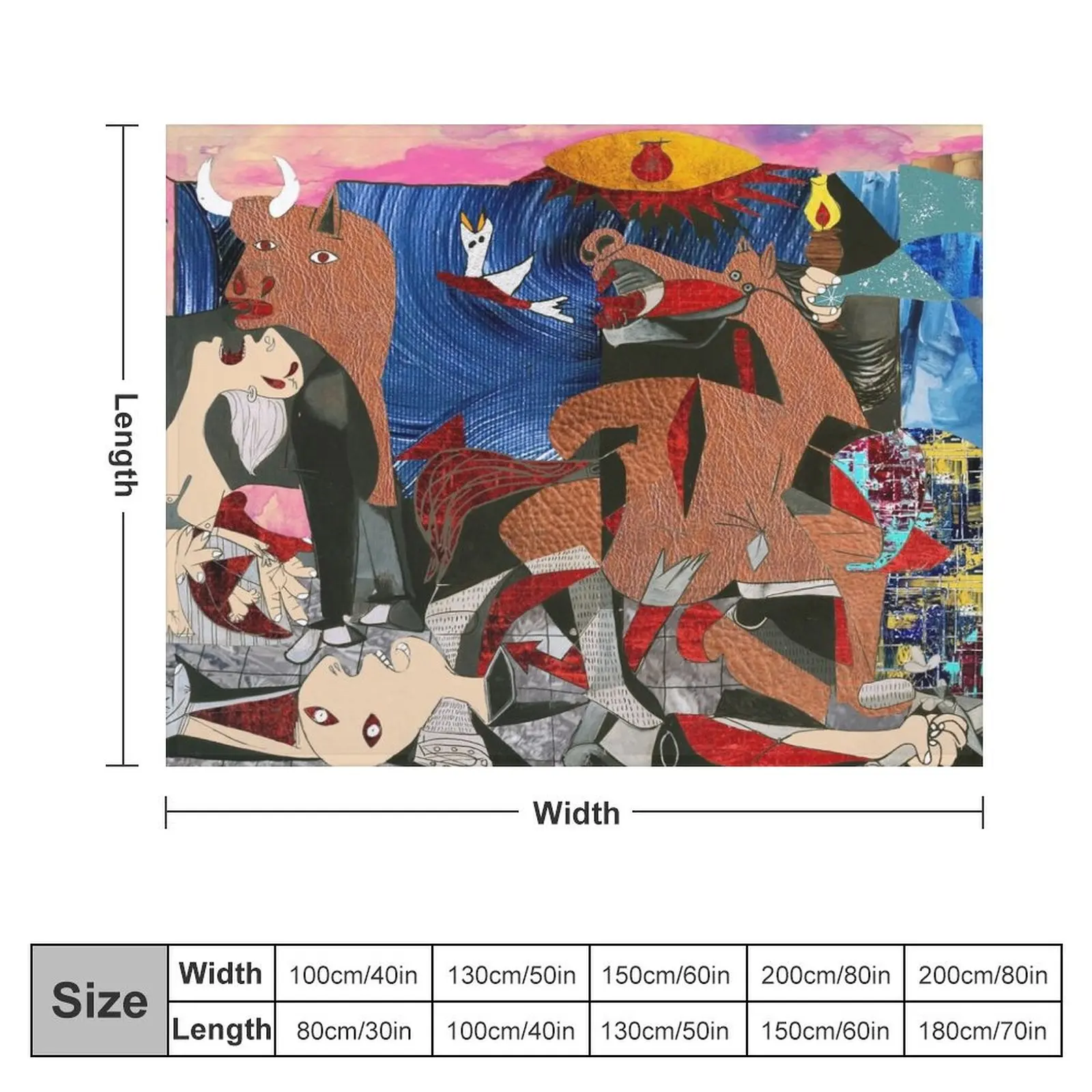 Guernica in color Throw Blanket Loose Summer Furrys Moving Blankets