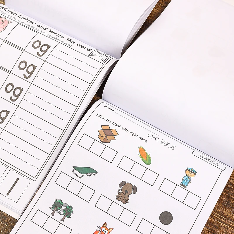 54/60pcsLearning reading and writing vocabulary activities using CVC: Phonics activities including word tracing, word connection