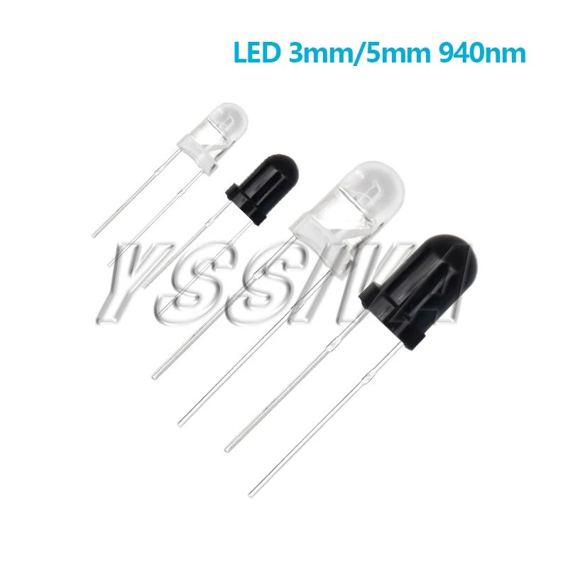 10 Paar 3mm 5mm 940nm LEDs Infrarot-Sender und IR-Empfänger-Dioden F3 F5 Dioden für Arduino DIY