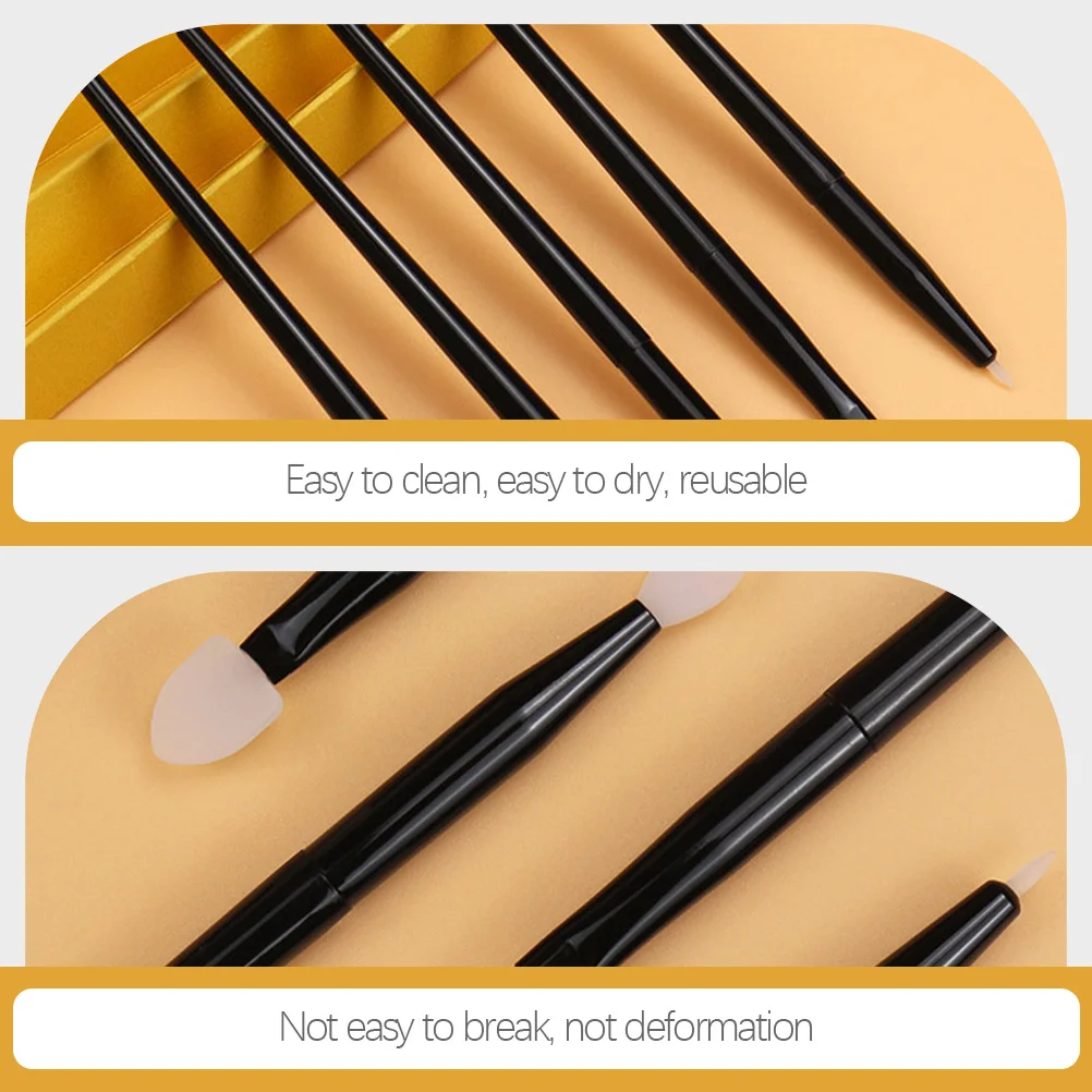 

1Set Makeup Brush Set with Silicone Lip Tool Applicator for Eyeshadow Blush Brow Daily Use Portable Design