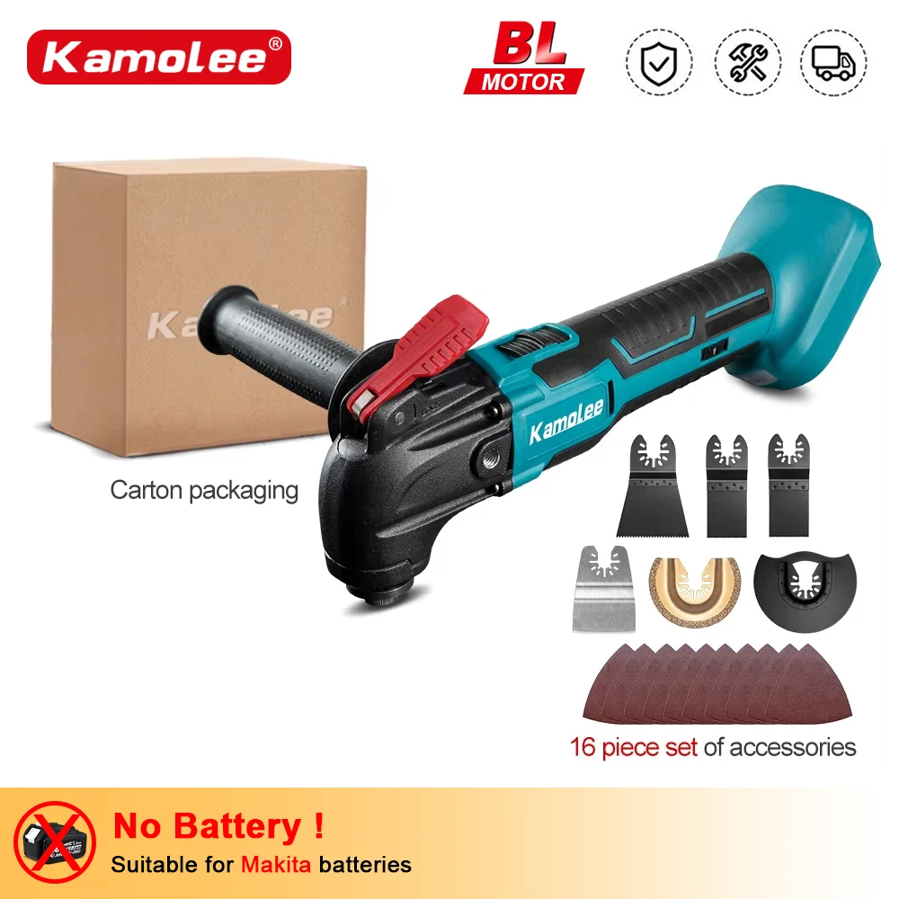 Kamolee Electric Cordless Oscillating Multitools Multi-function Trimmer Saw Renovator Power Multi-Tool for Makita 18V Battery