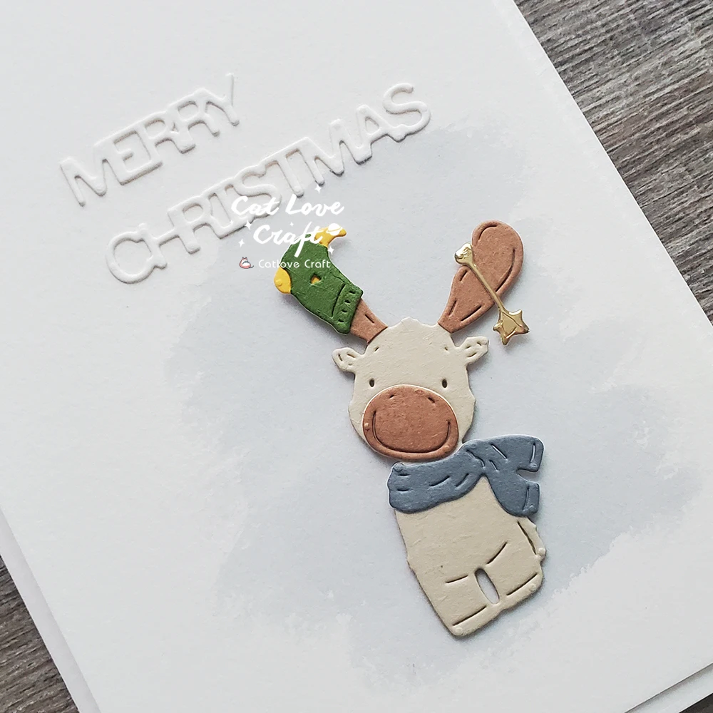 Catlove Niedliche Weihnachtstiere Metall-Stanzformen Scrapbooking-Schablone Stanzwerkzeug für Kartenherstellung DIY-Handwerk Prägung Neue Stanzformen – Detail 10