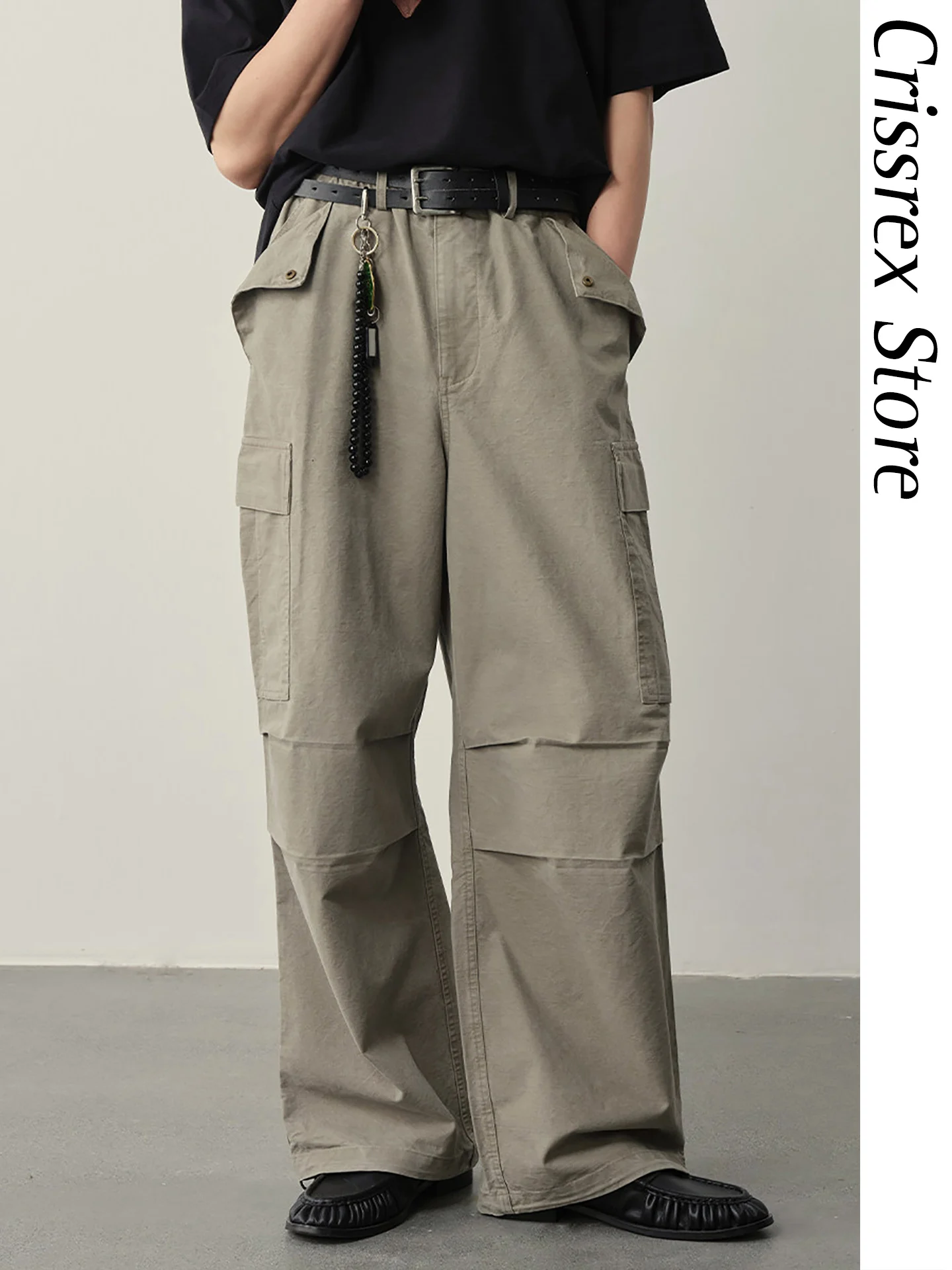 

Crissrex Store VAVUES Vavu Pure Cotton Salt Fried Multi ket Paratrooper Pants Casual Loose Fit Zipper l Waist