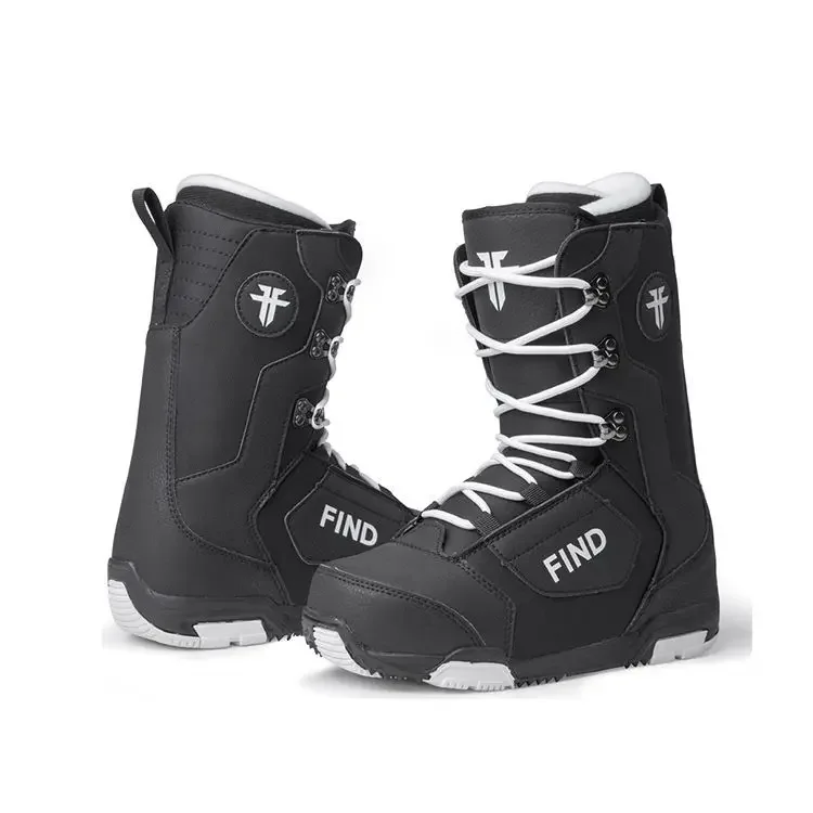 

New Ski Shoes Thickened, Warm, and Durable Ski Equipment Single Board Lace Up Ski Boots for Beginners Male and Female