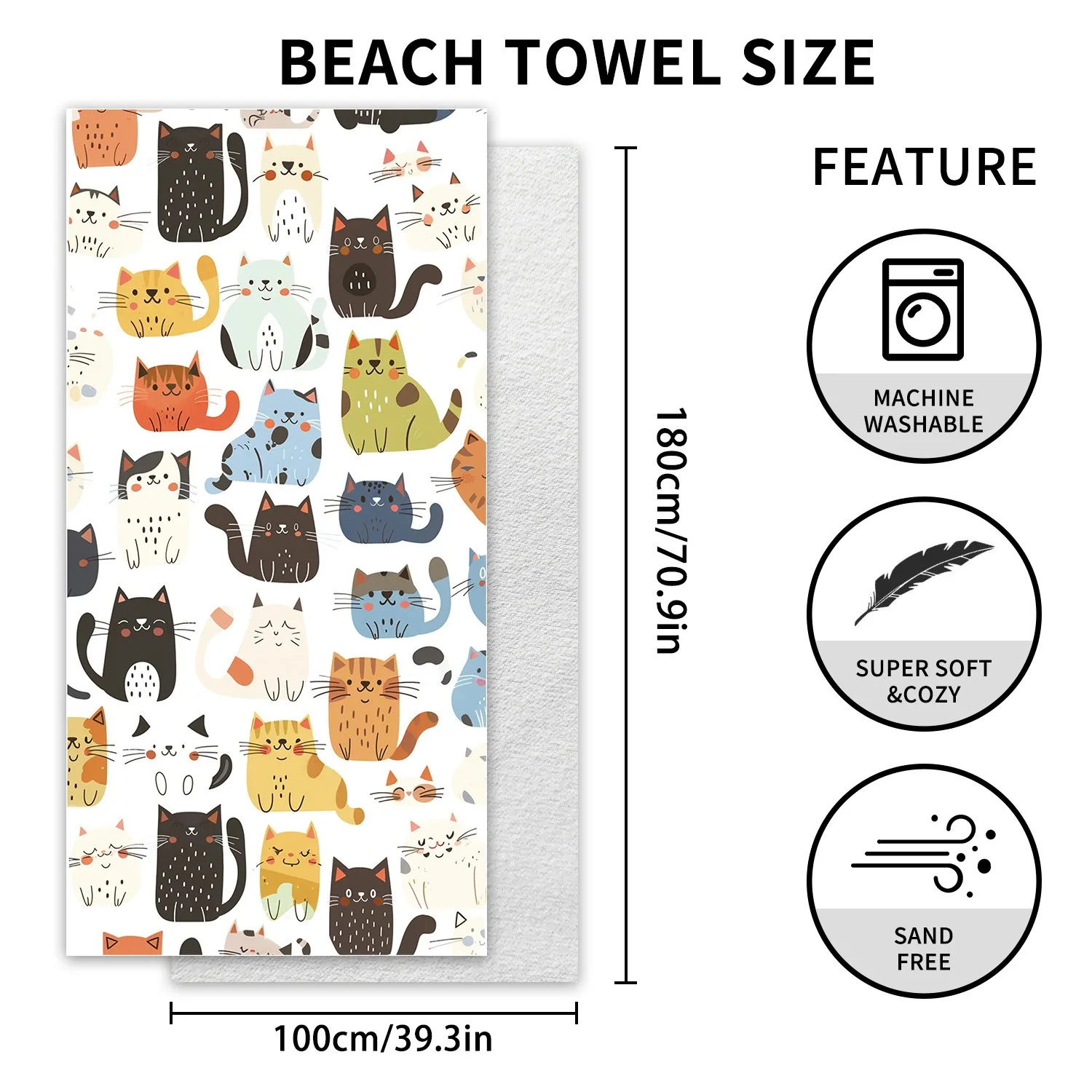Letter Palm Tree Beach Towel 100x180CM Bath Towel Microfiber Yoga Mat Absorb Water Beach Blanket Outdoor Camping Picnic Blanket view 4