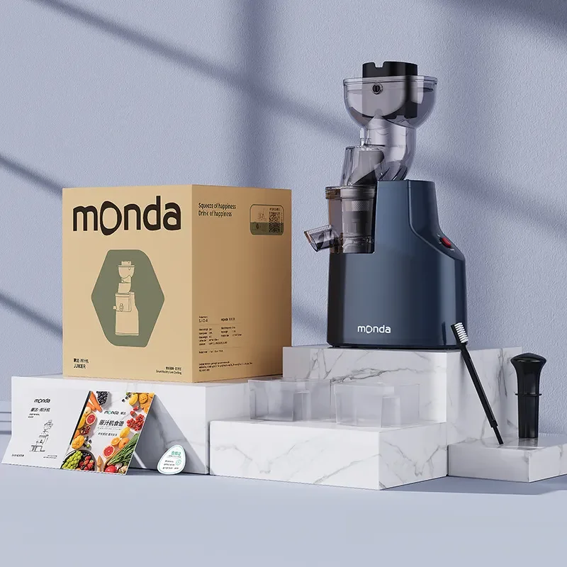 Monda-Juicer Original com Separação de Resíduos, Máquina de suco totalmente automático, Grande Calibre, Espremedor de Laranja