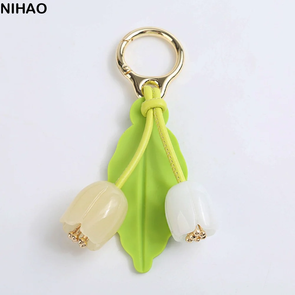 Bag Accessories Elegant Cherry Keychain Pu Leather Alloy Fruit Bag Charm Metal DIY Bag Pendant Friends