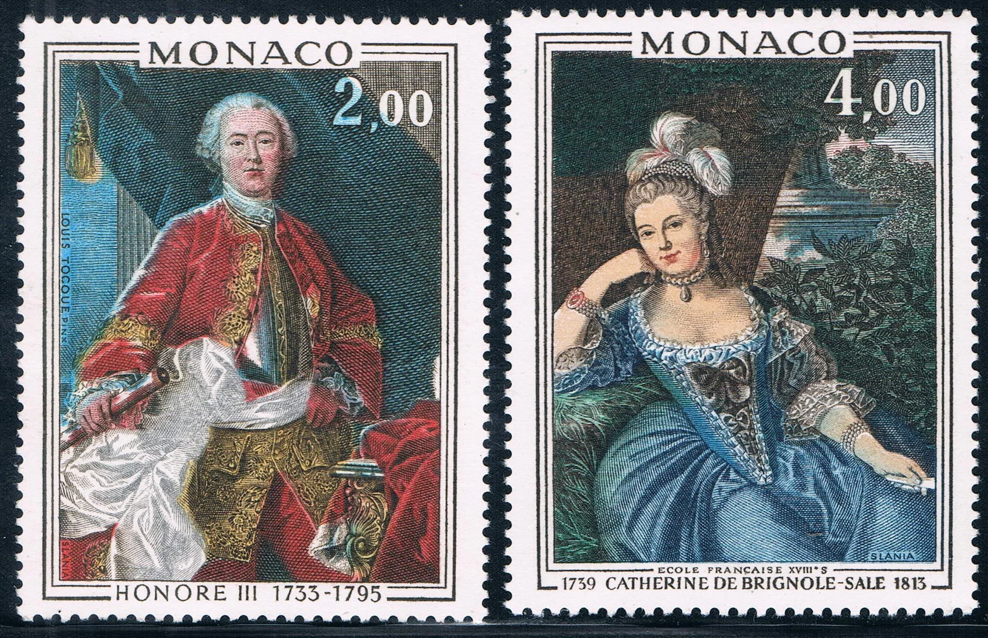 2Pcs/Set New Monaco Post Stamp 1975 Royal Figure Painting Princess Sculpture Stamps MNH