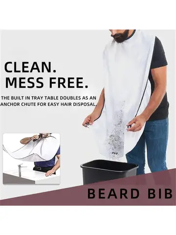 Male Shaving Apron Beard Catcher Cape Care Bib Face Shaved Hair Adult Bibs Shaver Cleaning Hairdresser for Man Clean Apron Gift