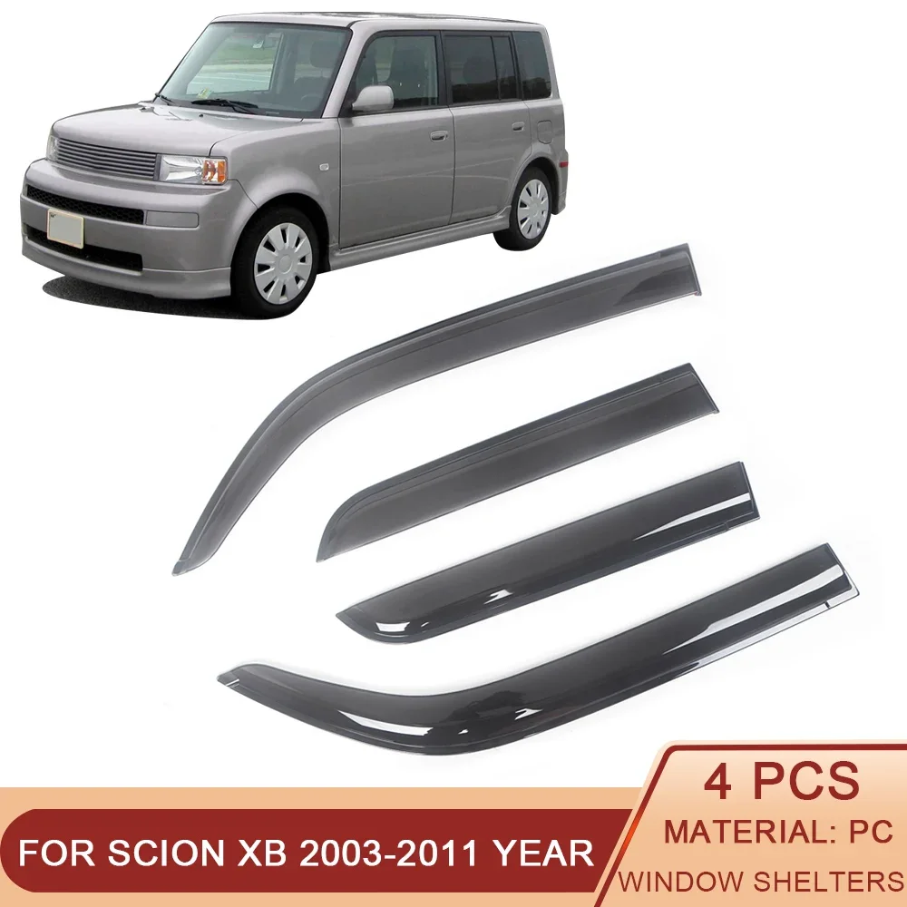 

For Scion XB 2003-2011 Car Side Window Visor Sun Rain Guard Shade Shield Shelter Protector Cover Trim Frame Sticker Accessories