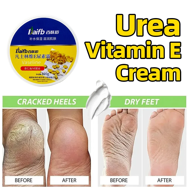 Anti Crack Drying Foot Cream Cracked Feet Repair Heel Cracking Hand Dead Skin Removal Urea Vitamin E Mask Moisturizing Care 120g