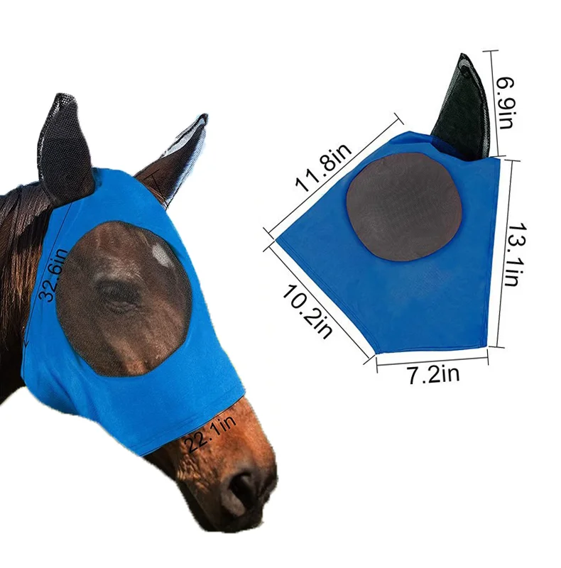 Horse Fly Mask Horse Running Face Mask, Anti-Insect Fly Sheet Horse Face Cover, 1PC