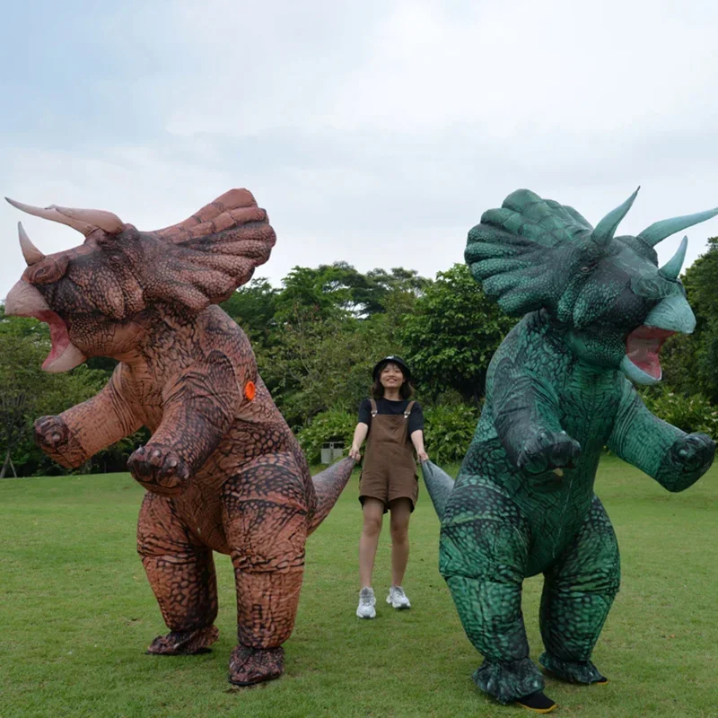 ใหม่ Inflatable Dino T-Rex Spinosaurus Pterosaur Triceratops ผู้ใหญ่ Velociraptor เครื่องแต่งกาย Mascot คอสเพลย์ฮาโลวีนผู้หญิง Man เด็ก E
