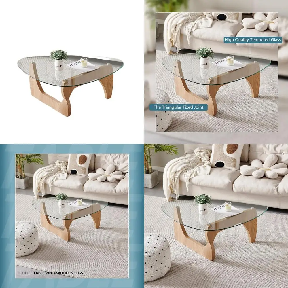 

Triangular Modern Wooden Side Table - Nature Wood, High-End Living Room Furniture