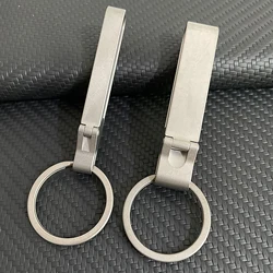 Super fine simple TC4 Ti Solid titanium quick release detachable belt clip keychains Key ring Hook DIY FOB EDC housewarming gift