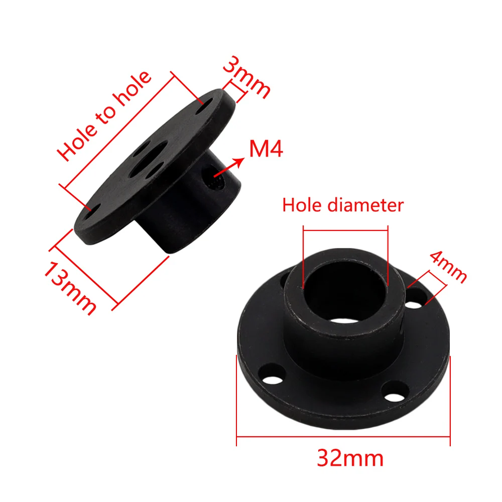 6/8/10/12mm Rigid Flange Coupling Iron Motor Guide Shaft Coupler Motor Connector Set Power Transmission Parts Hardware Black