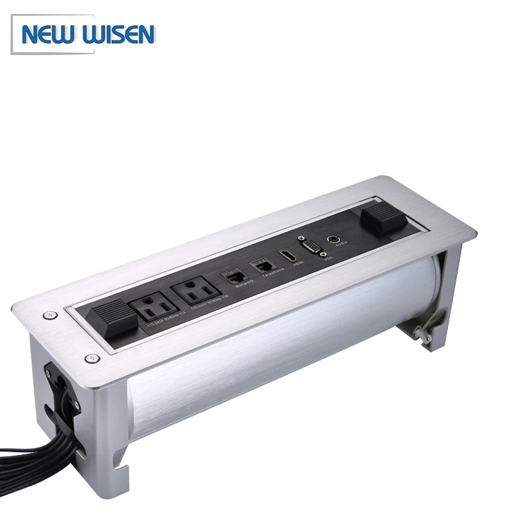 Build in Tabletop Power Socket Flip Up Electrical Supplies Customized UK US Plug for Office Desk