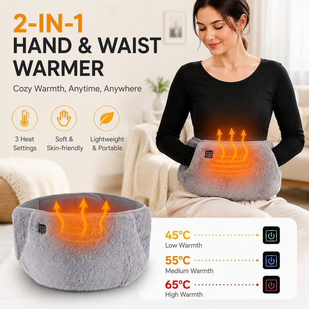 Waist Warmer Uterus Warming Belt Electric Heated Cold Protection Artifact Graphene Hand Heating USB Charging Abdominal Massager