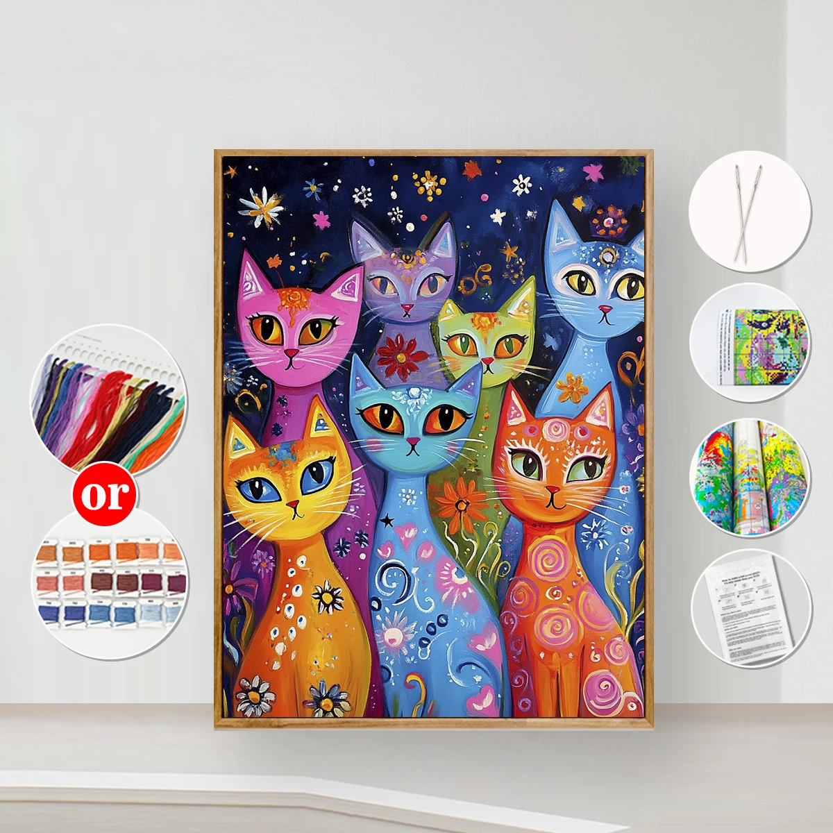 1 Set 30x40cm-11,8x15,7-Zoll 11CT/14CT bedruckter Stoff Kreuzstich DIY-Set, große Größe, Geschenkset – Detail 6