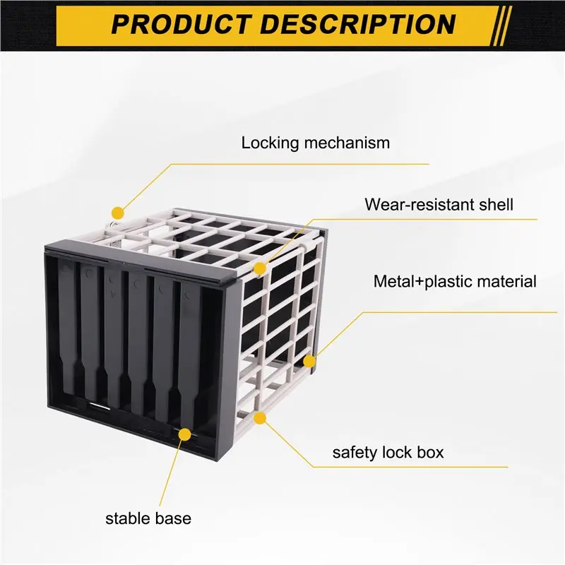 Metal Lock Box Cell Phone Lock Box Cell Phone Jail Lock Safe Cell Phone Cage, Durable-AT36