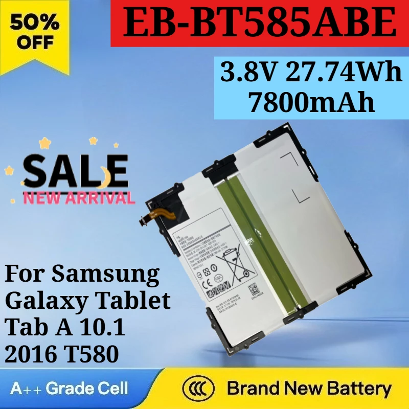 

EB-BT585ABE 3.8V 27.74Wh 7800mAh Battery For Samsung Galaxy Tablet Tab A 10.1 2016 T580 SM-T585C T585 T580N Series EB-BT585ABA